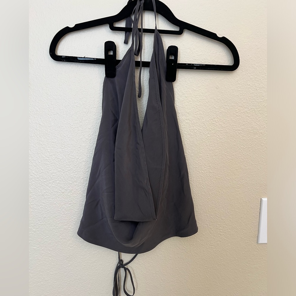 Emersen Thorpe cowl neck silk halter, backless